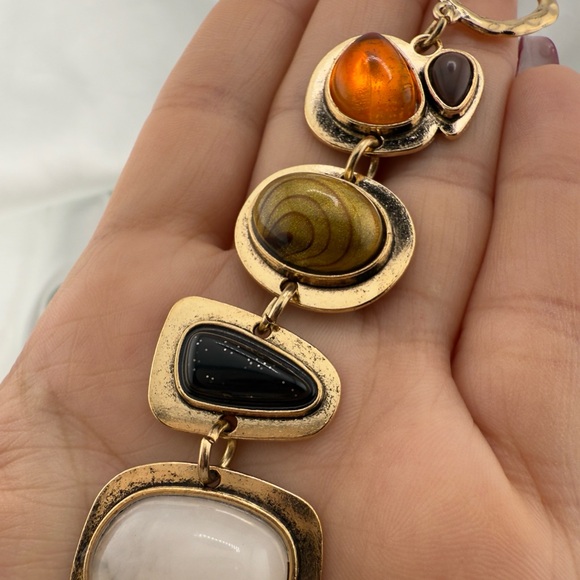 Multi Gemstone Gold and Red Stone Women's Bracelet - Picture 7 of 10